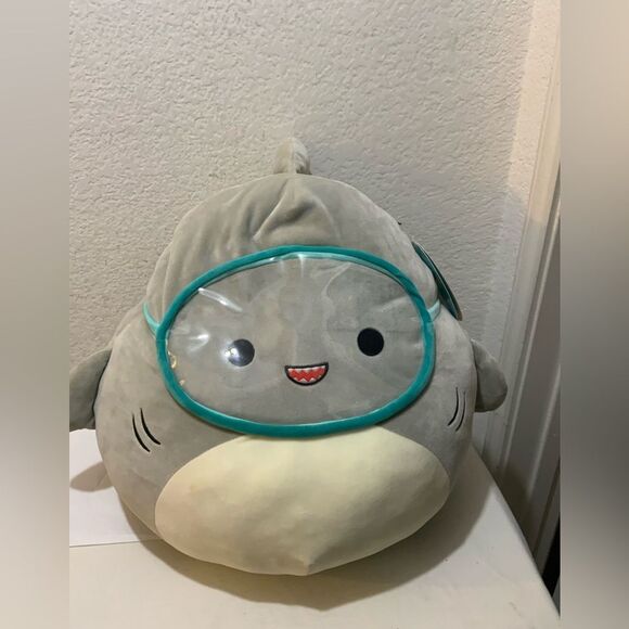 Squishmallows 16”" Gordon The Shark with Facemask NEW with tags - Picture 1 of 5